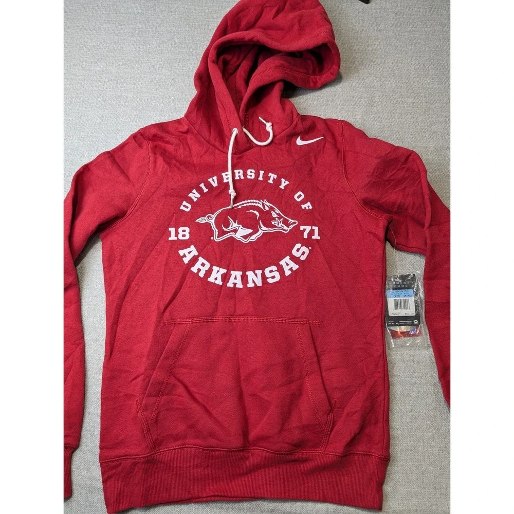Nike Arkansas Razorbacks Hoodie Womens Medium M Red University 1871 Pullover NWT